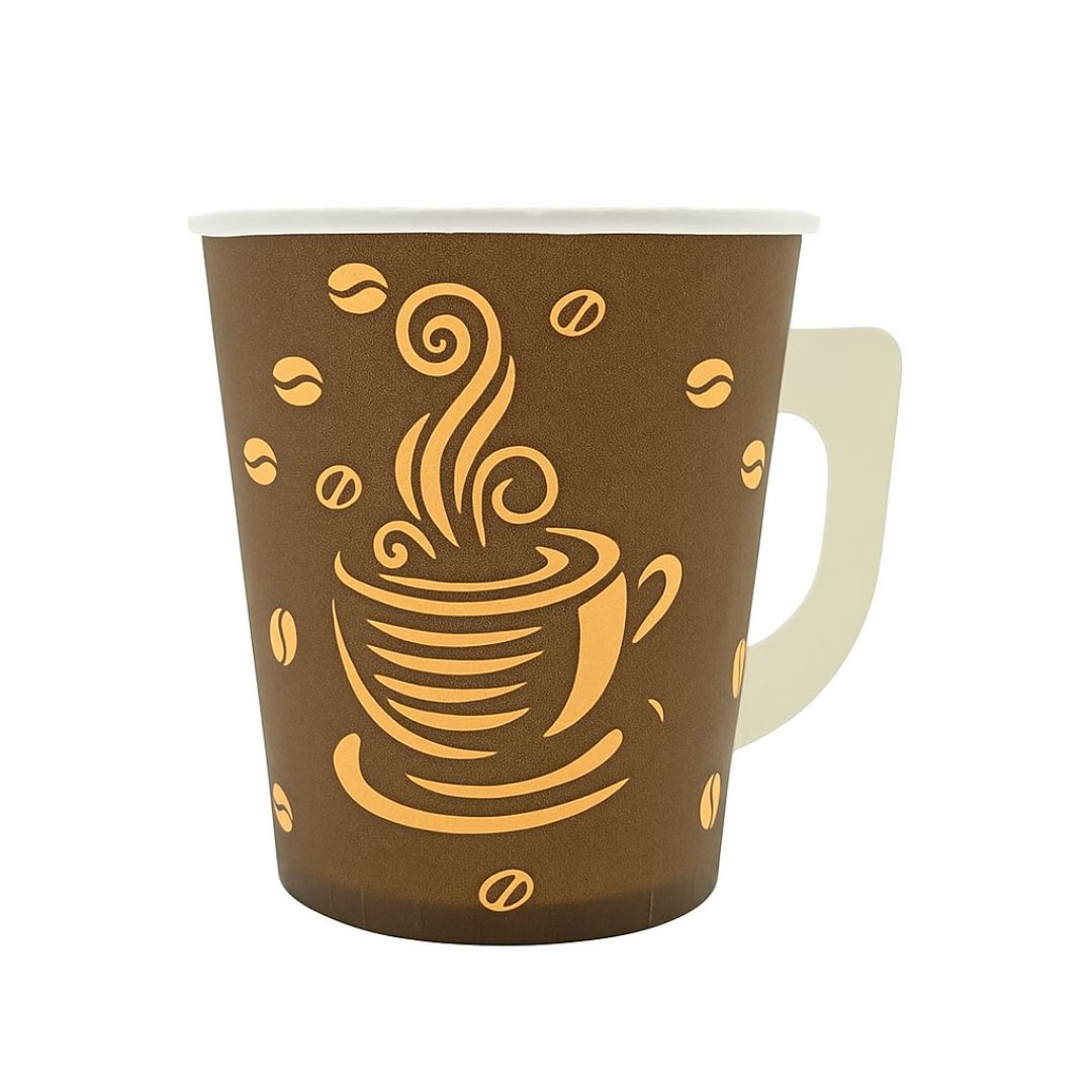 Disposable Paper Coffee Cup With Handle 6 Oz Pakware International 